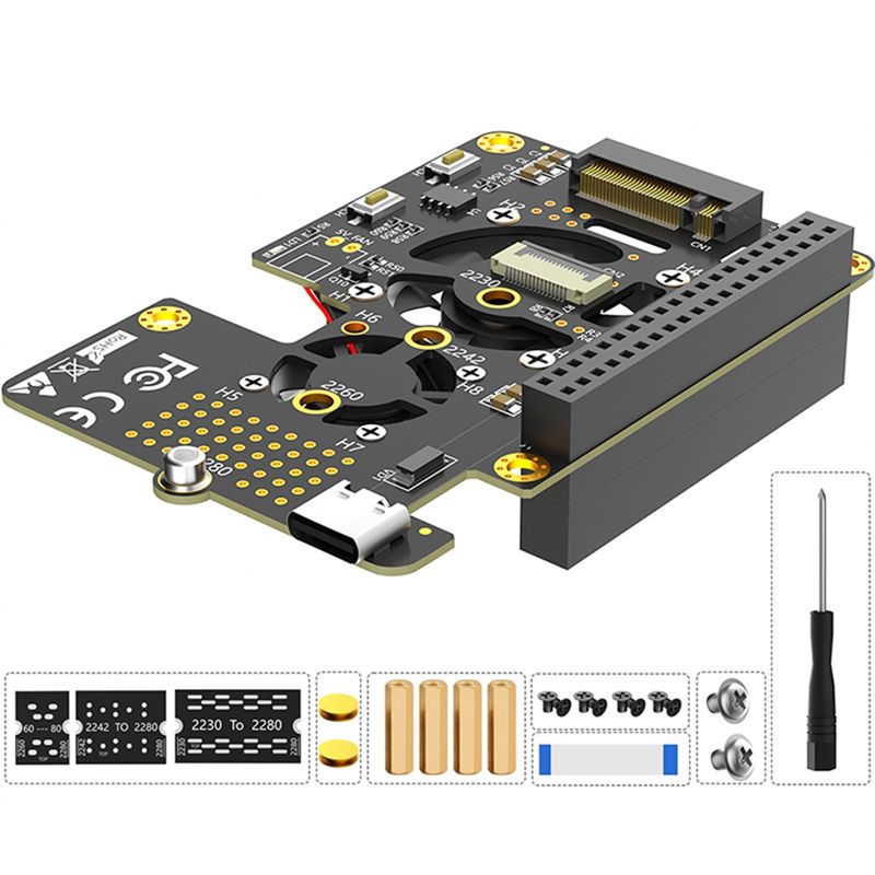Pi 5 Case - Untuk Raspberry Pi 5 Pcie Ke