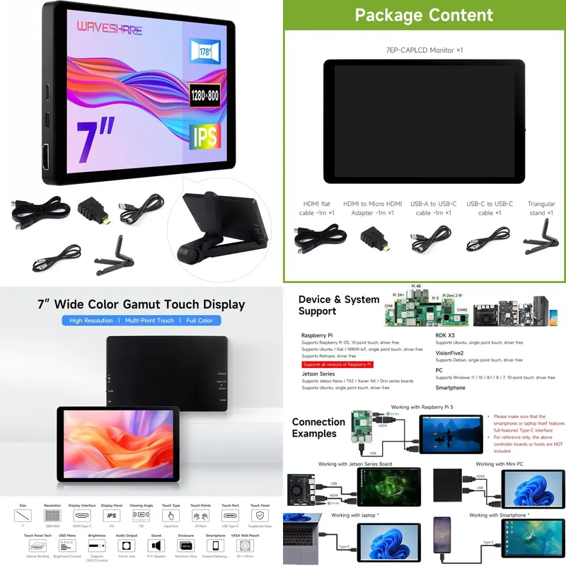 Pi Display - untuk Aismartlink Waveshare Layar Sentuh Kapasitif