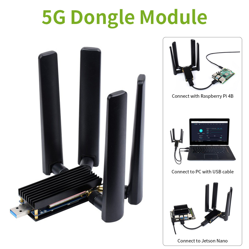 Pi 4 Case - Papan ekspansi kunci 5G, modul Dongle
