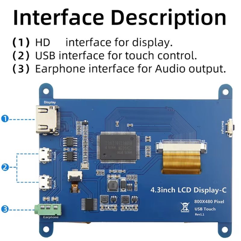 Layar LCD 4,3 inci dengan Laya - Pi Zero ulasan dan harga